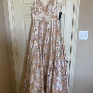 Citytrends Blush/Gold Prom Dress Ball Gown Size 13 NWT MSRP $250.00